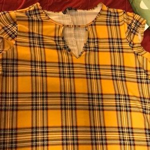 Knee length, yellow dress with pockets, Vibe brand, 1x